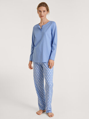 CALIDA Shell Nights Pyjama hydrangea-blau