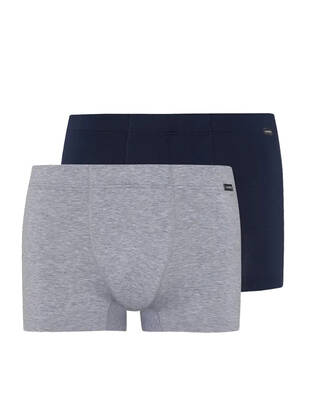HANRO Cotton Essentials Pants light-meliert/deep-navy