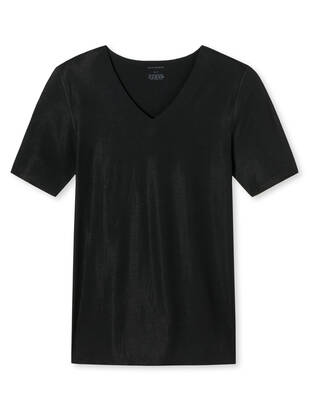 SCHIESSER T-Shirt V-Neck LaserCut schwarz