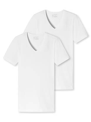SCHIESSER Shirt V-Neck Organic Cotton 95/5 weiss